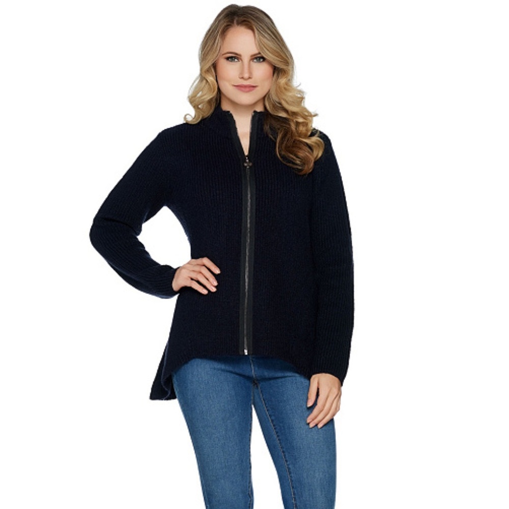 Navy Blue Sweater Cardigan Linea Louis Dell'Olio